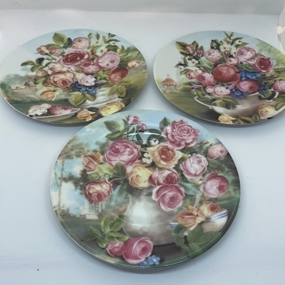 French home porcelaine de Limoges france floral pattern dessert snack 3 - Picture 1 of 9